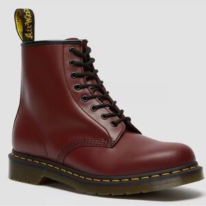 Maroon Doc Martens 1460 Smooth Leather Lace Up Boots
